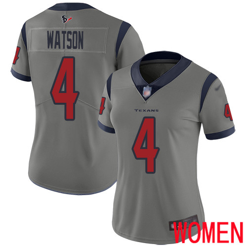 Houston Texans Limited Gray Women Deshaun Watson Jersey NFL Football #4 Inverted Legend